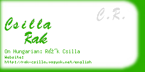csilla rak business card
